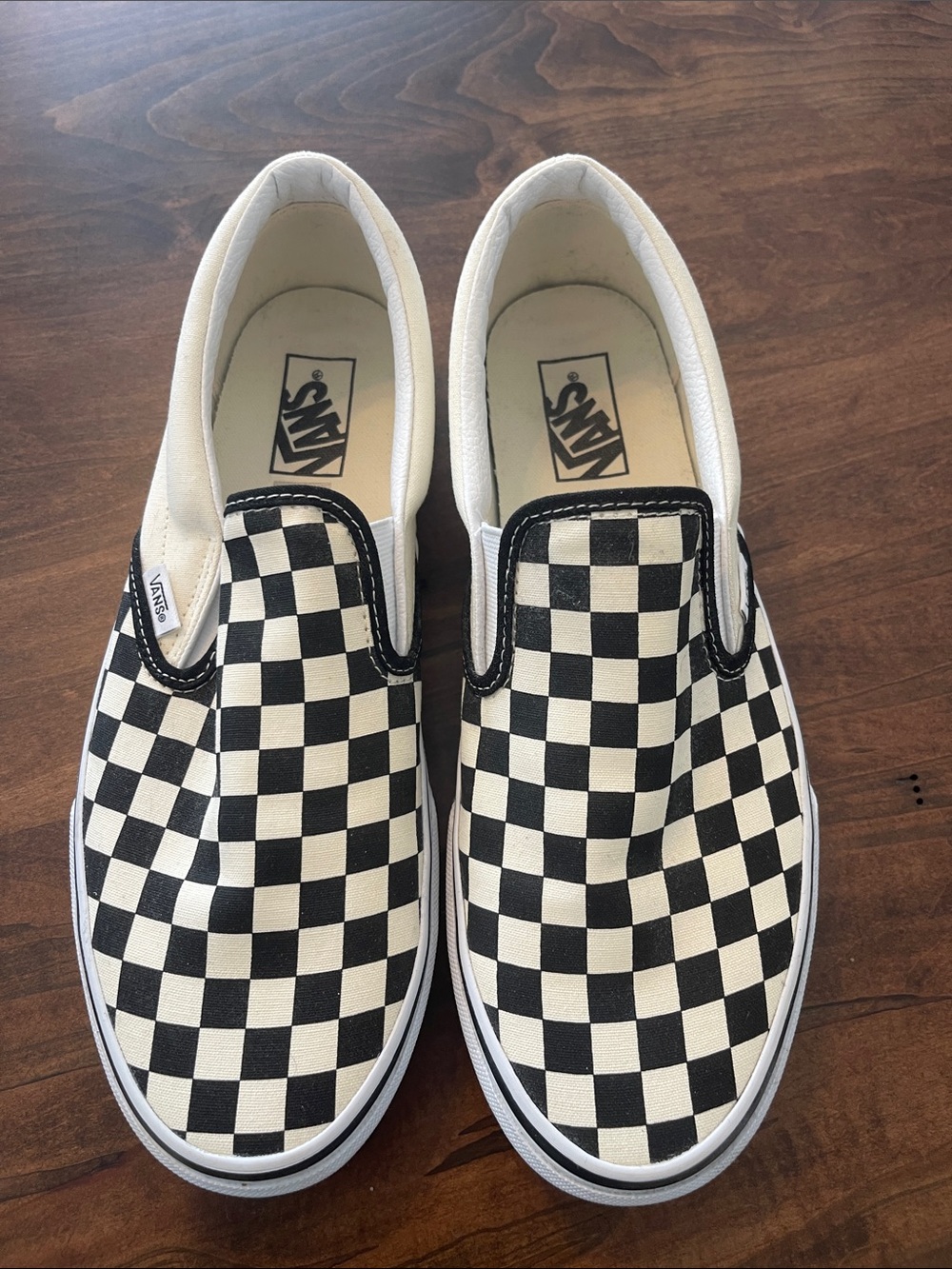 Vans Checkered Slip-On Sneakers - Black & White (excellent condition) - Picture 2 of 5